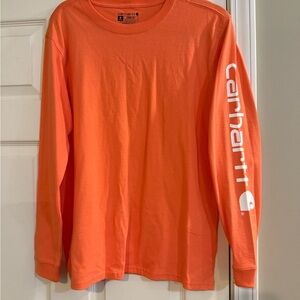 Carhartt Orange Long Sleeve Tee with Sleeve Branding